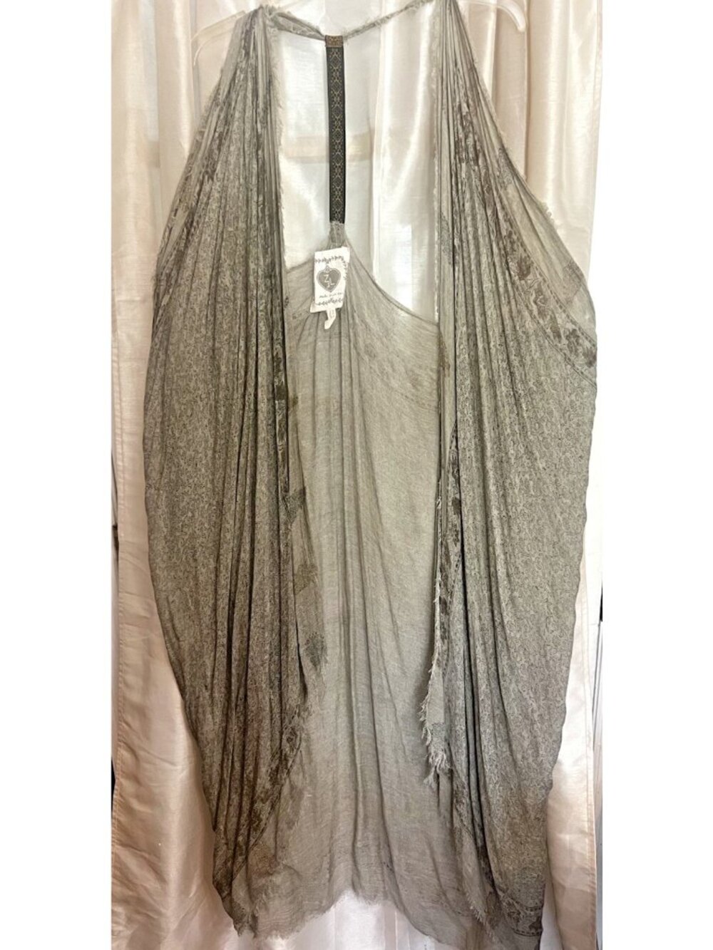 One Size Open Front Duster Vest Fairy Whimsy Boho Festival Hippie.    F